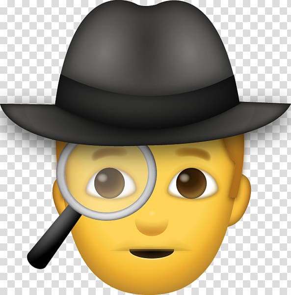 Emoji Smiley Emoticon iPhone Detective, Emoji transparent background PNG clipart