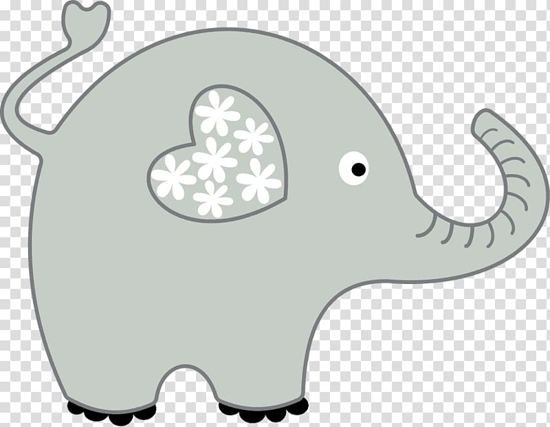 Elephant Heart Grey , Sweet Elephant transparent background PNG clipart