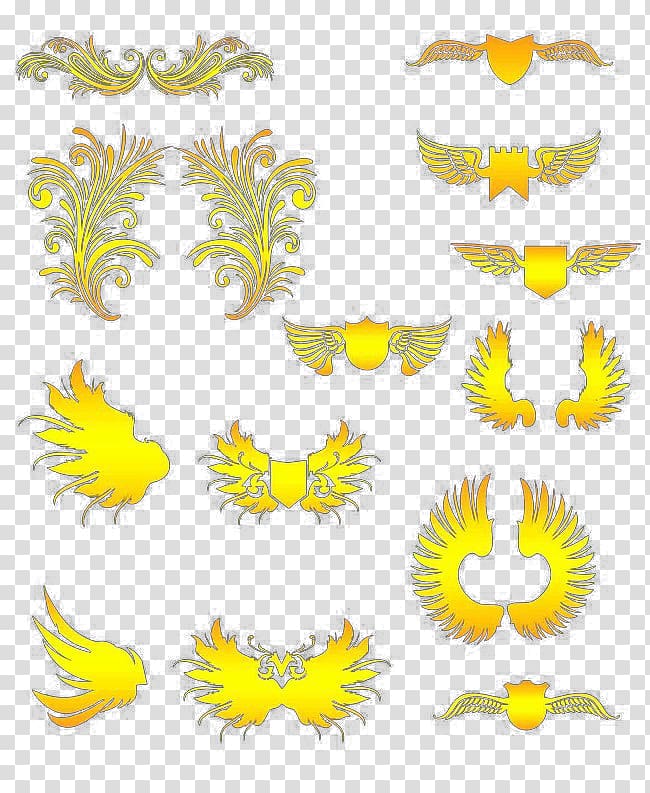 Gold Euclidean , Golden wings angle grain transparent background PNG clipart