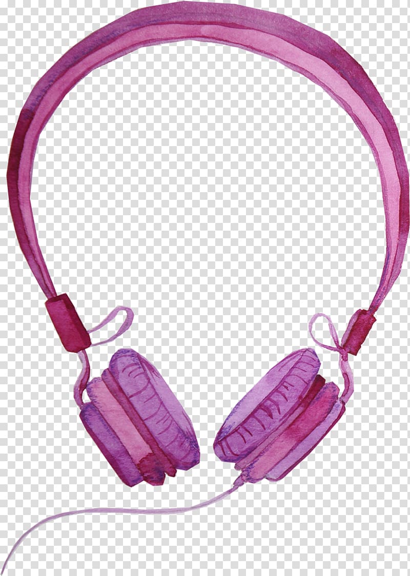 Headphones Drawing Electronic Products, Purple Headphones transparent background PNG clipart