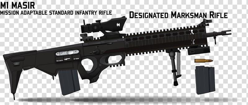 Assault rifle Springfield Armory Firearm Airsoft, Designated Marksman Rifle transparent background PNG clipart