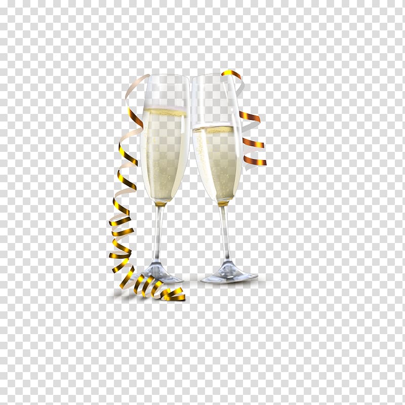 celebrating with champagne glass ribbon transparent background PNG clipart