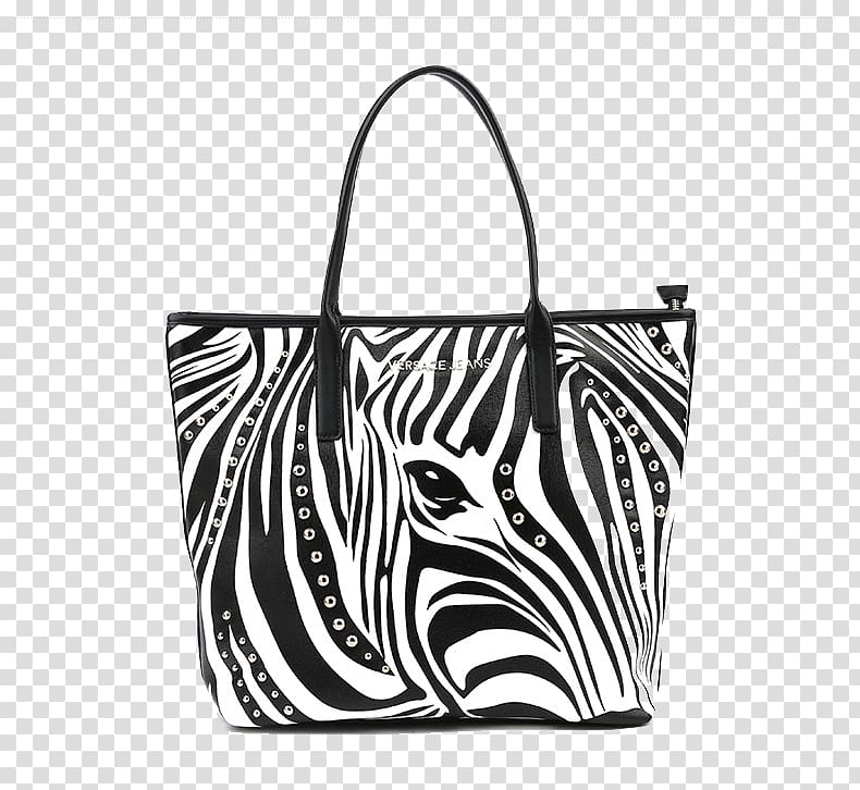 Versace Handbag Designer Model, VERSACE Versace zebra handbags transparent background PNG clipart