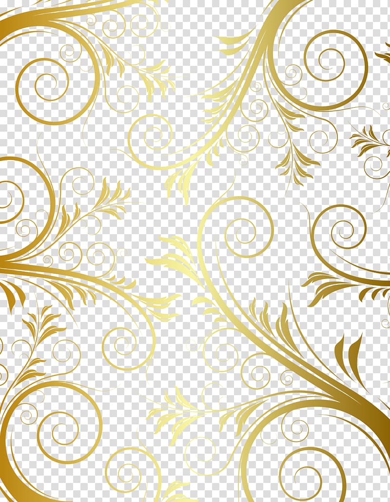 brown floral , Floral design Gold Pattern, European gold border pattern transparent background PNG clipart