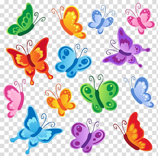 butterflies illustration, Butterfly Cartoon , Butterflies transparent background PNG clipart