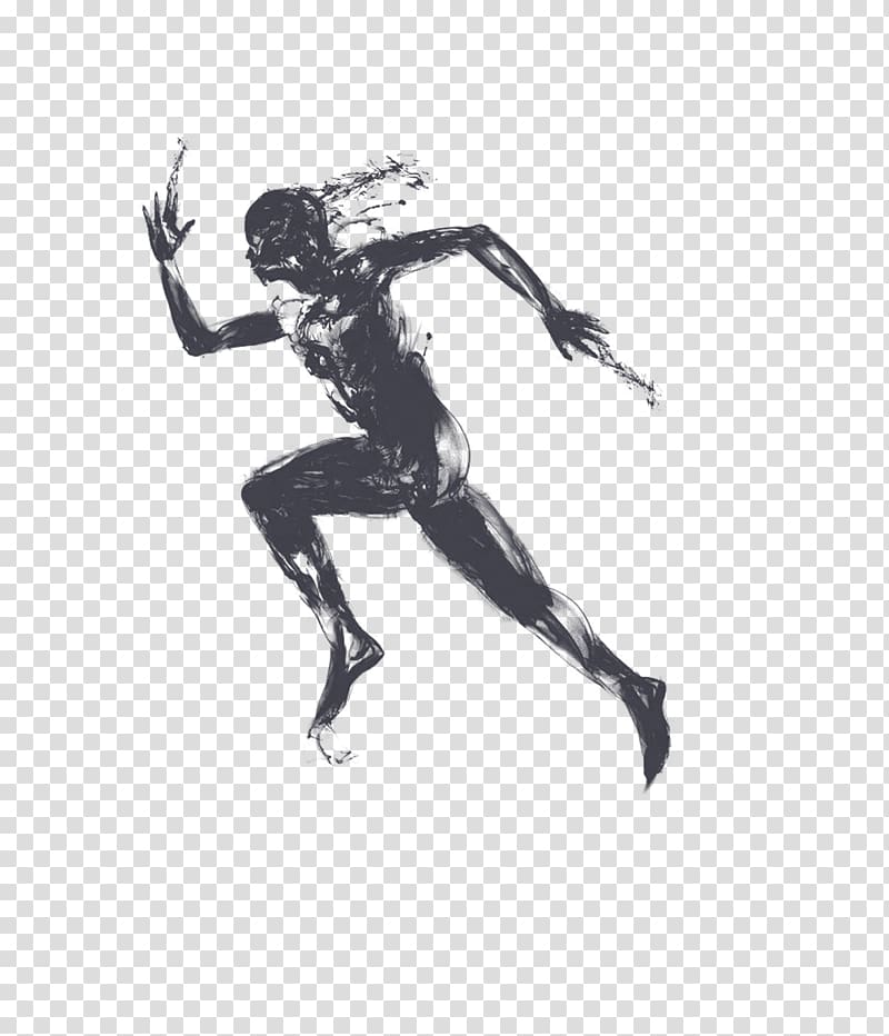 Adobe Flash, Ink running man transparent background PNG clipart