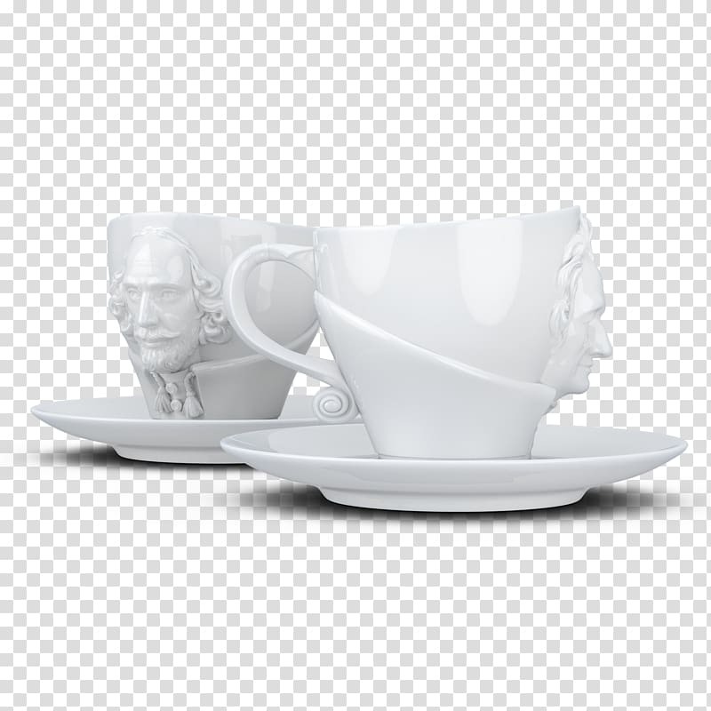 Coffee cup Fiftyeight T801101 Johann Wolfgang Von Goethe Porcelain Mug, 2 Units, White, 12 x 10 x 10 cm Saucer, mug transparent background PNG clipart