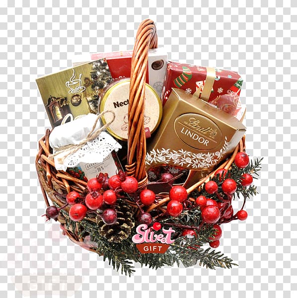 Food Gift Baskets Hamper Christmas ornament, christmas transparent background PNG clipart