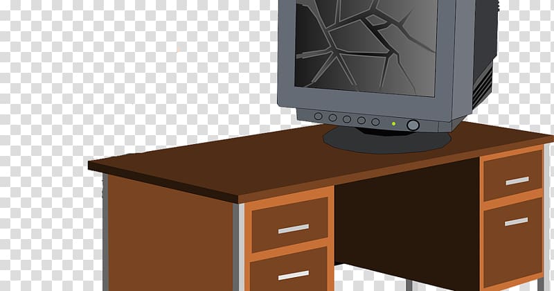 Computer desk Office , knocked over the particles transparent background PNG clipart