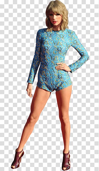 Taylor Swift holding her waist, Taylor Swift Short Blue Dress transparent background PNG clipart