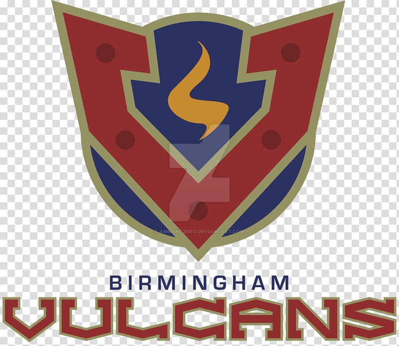 Birmingham Vulcans Logo World Football League American football, Valdosta State Blazers Football transparent background PNG clipart