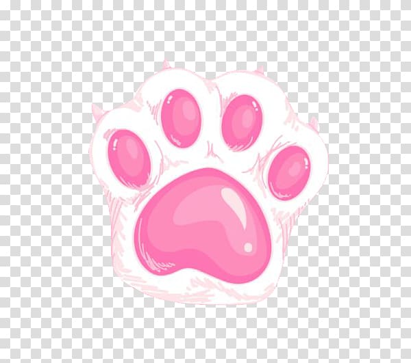 pink animal paw illustration, Cat Dog Paw Kitten, Pink cute cat claws transparent background PNG clipart