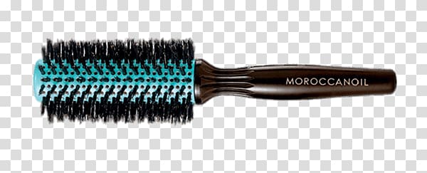 teal and black hair brush, Hair Brush Round Moroccanoil transparent background PNG clipart