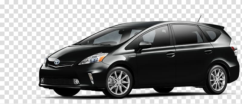 2014 Toyota Prius v Compact car Minivan, Hybrid Taxi transparent background PNG clipart