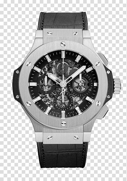 Hublot Automatic watch Chronograph Counterfeit watch, promotional label transparent background PNG clipart