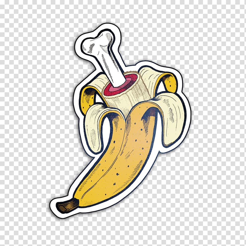 Sticker Bone Banana Food, banana transparent background PNG clipart