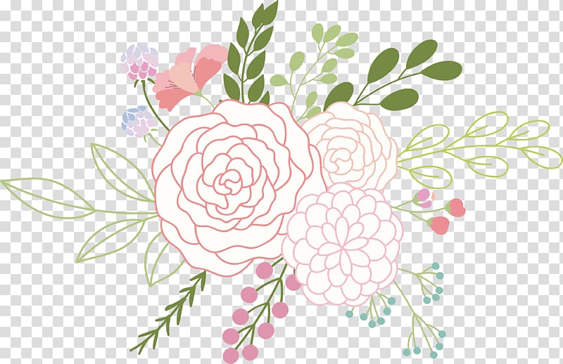 Rose Flower bouquet Floral design, Pink line bouquet transparent background PNG clipart