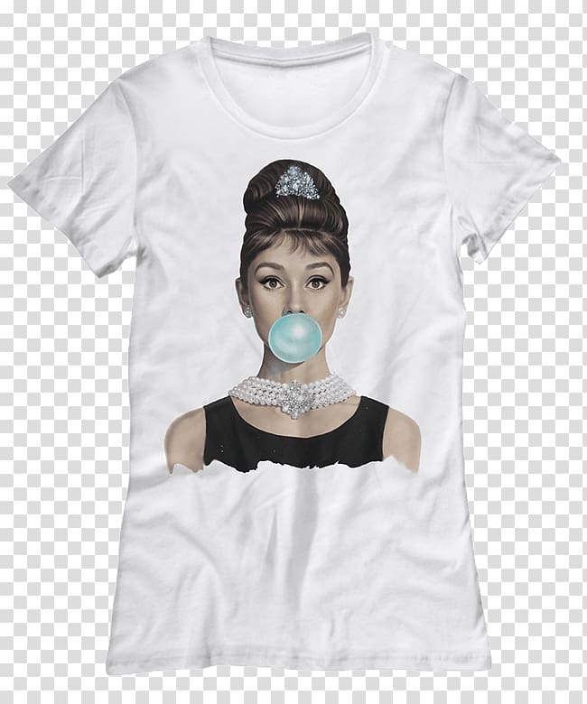 Audrey Hepburn T-shirt Sleeve Breakfast at Tiffany\'s, T-shirt transparent background PNG clipart