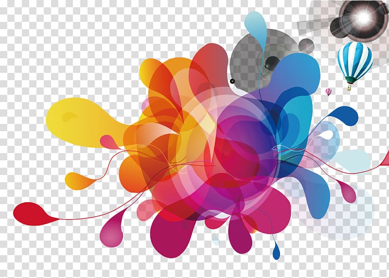 multicolored , Light Graphic design Color, Cool creative color decoration transparent background PNG clipart