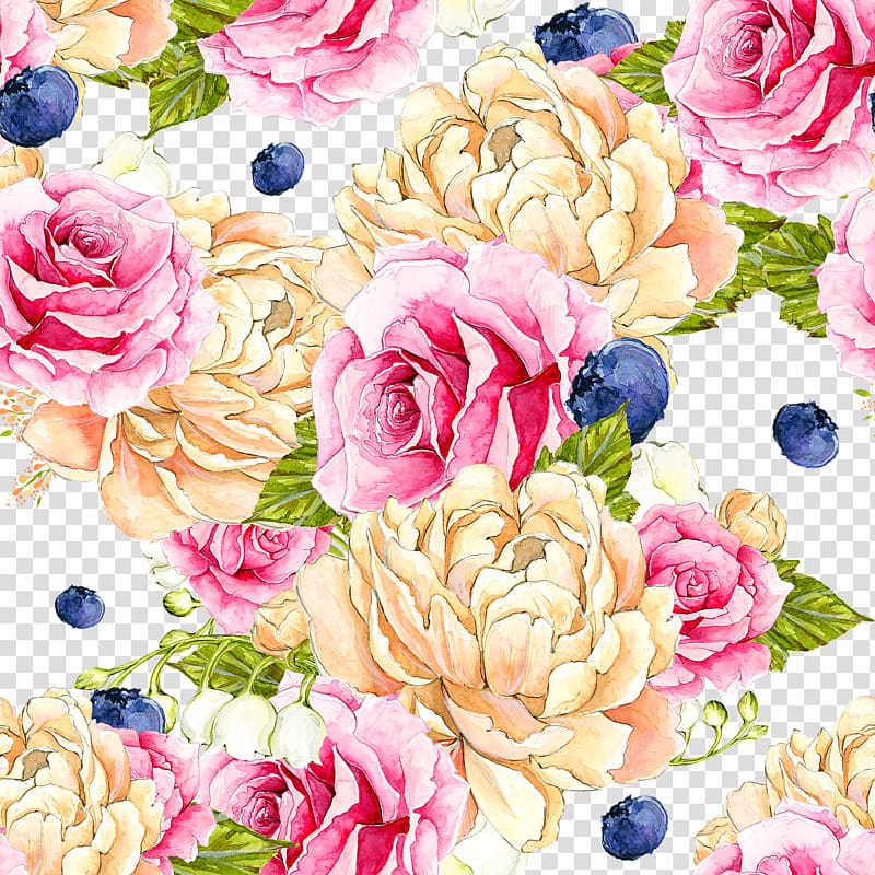 gorgeous watercolor flowers transparent background PNG clipart