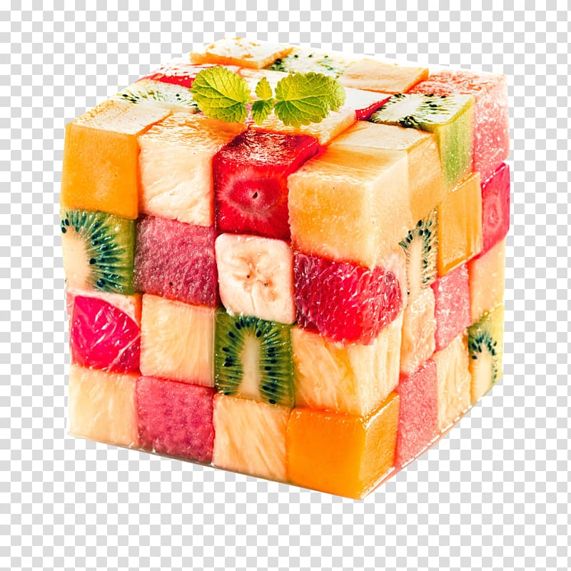 assorted cube fruits, Juice Fruit salad Cube Tropical fruit, Fruit Cube transparent background PNG clipart