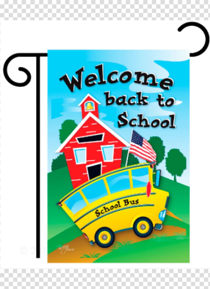 School bus Flag Garden, Bus back transparent background PNG clipart