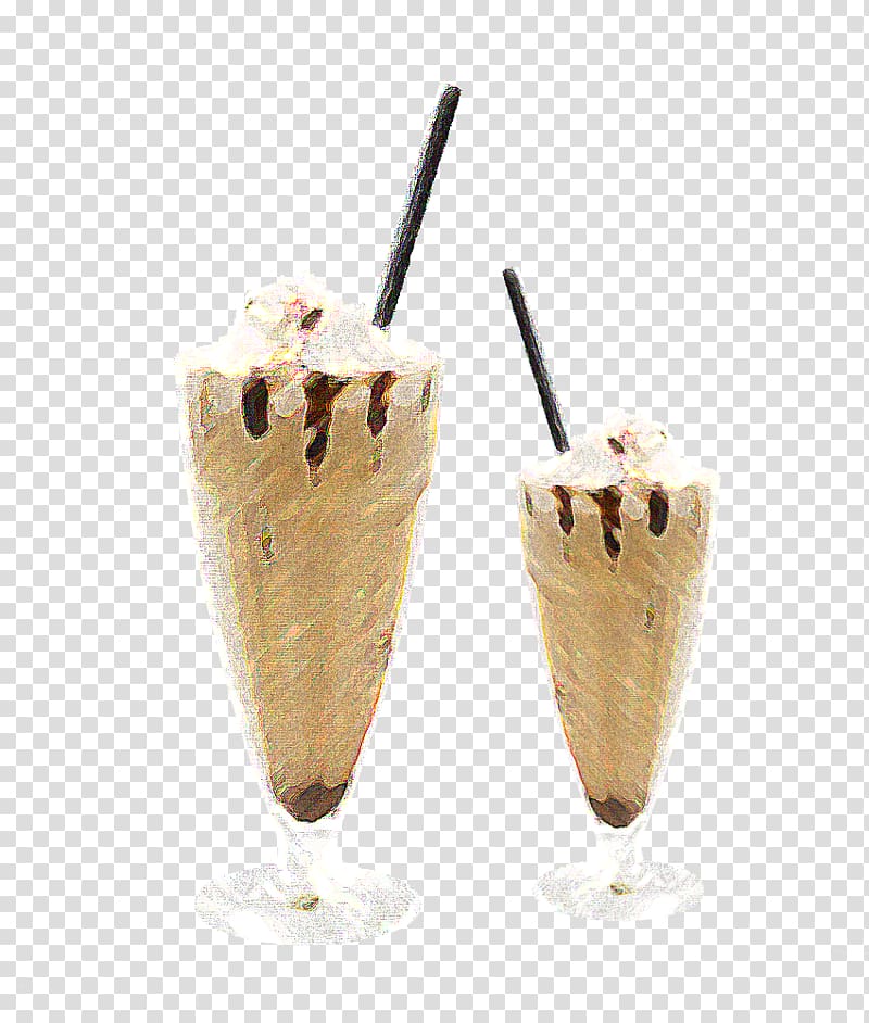 Ice cream Iced coffee Gelato Milkshake, Hand painted frozen ice cream coffee transparent background PNG clipart