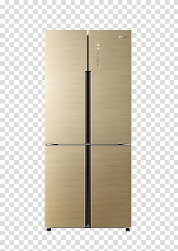 Refrigerator Haier, Golden old open door refrigerator transparent background PNG clipart