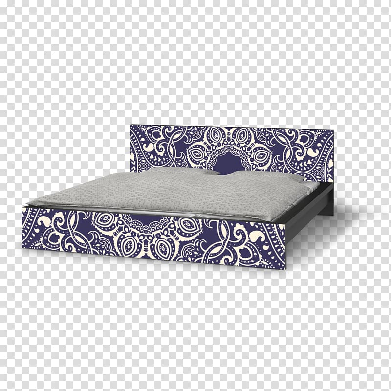 Rectangle Blue Mandala Bed, Blue mandala transparent background PNG clipart