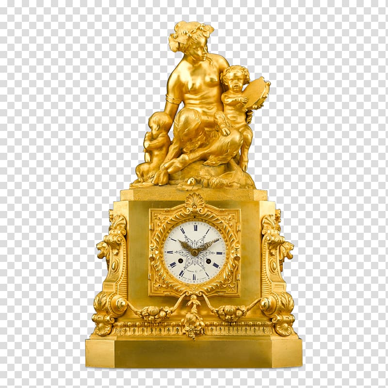 French Empire mantel clock Fireplace mantel Antique, clock transparent background PNG clipart