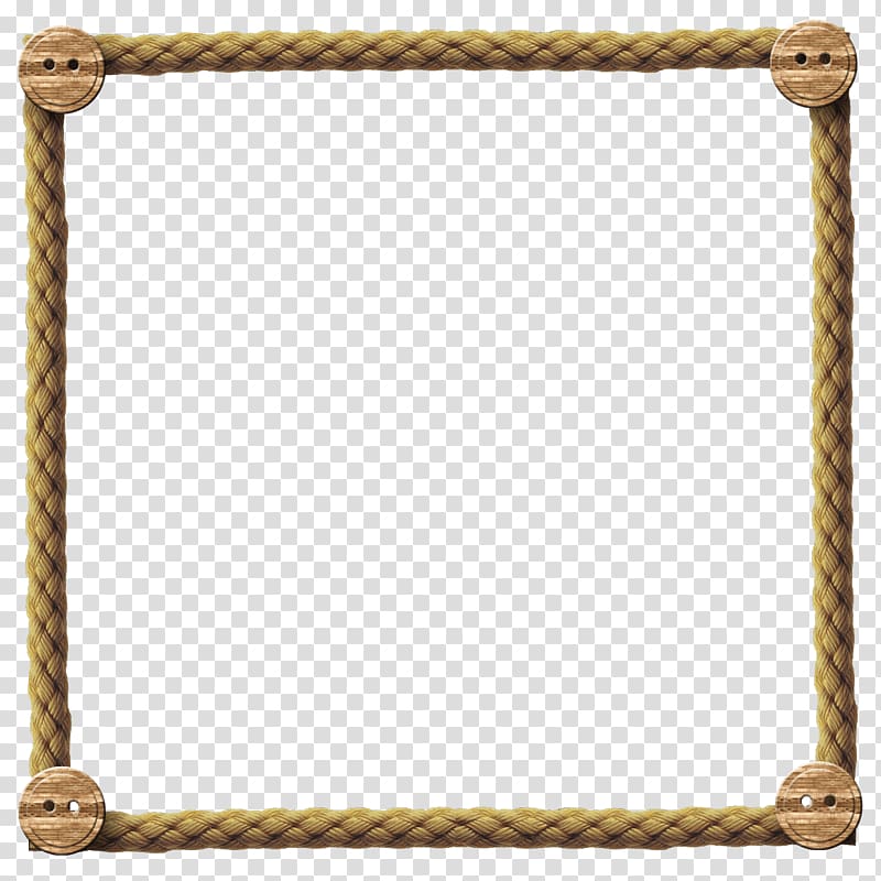 square brown rope frame, Rope Frame transparent background PNG clipart