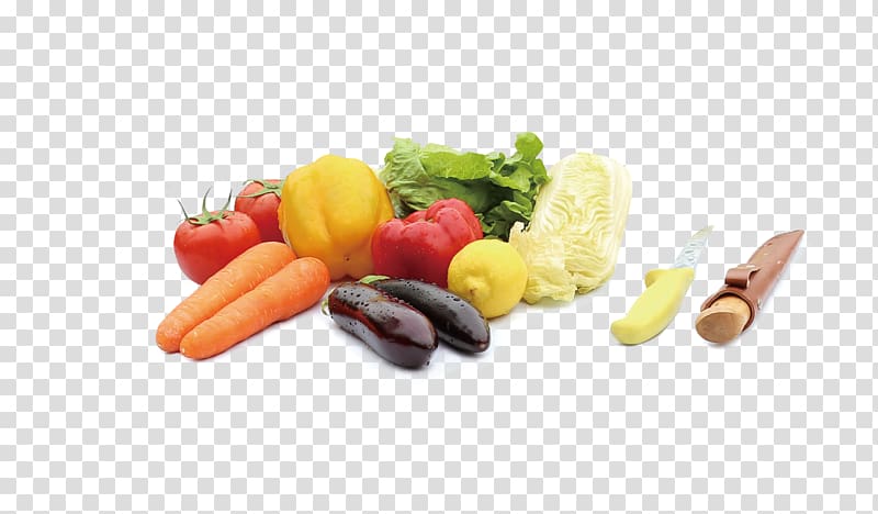 Carrot Vegetable Vegetarian cuisine Fruit Tomato, Fresh vegetables and fruit knife transparent background PNG clipart