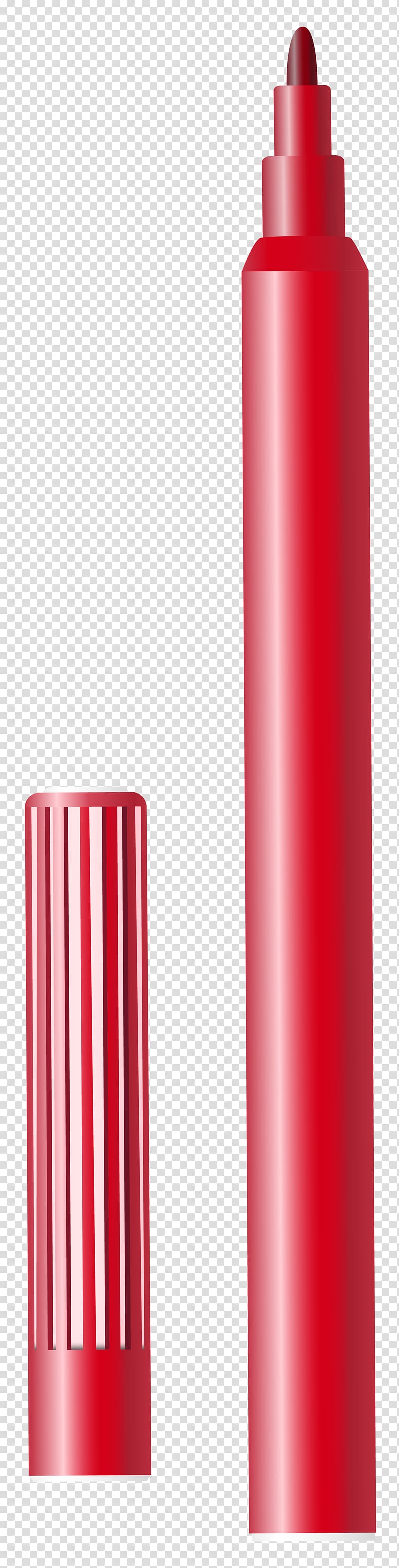 red coloring pen illustration, Marker pen Pencil , Red Felt Tip Pen transparent background PNG clipart