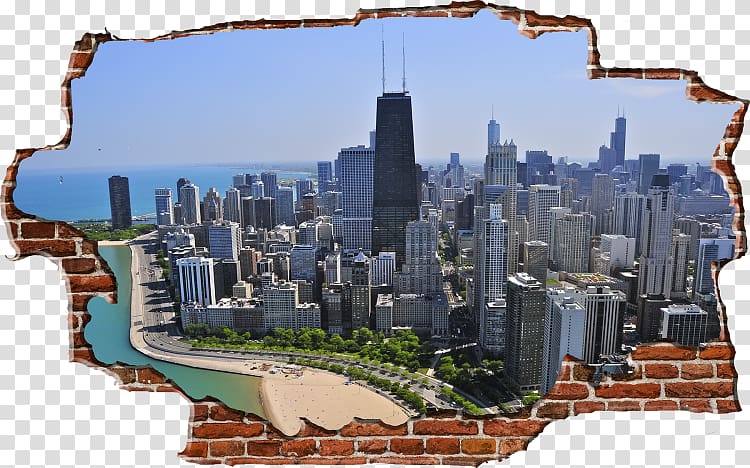 Chicago Skyline Yale Insurance Inc Building Wall decal, Chicago Skyline transparent background PNG clipart