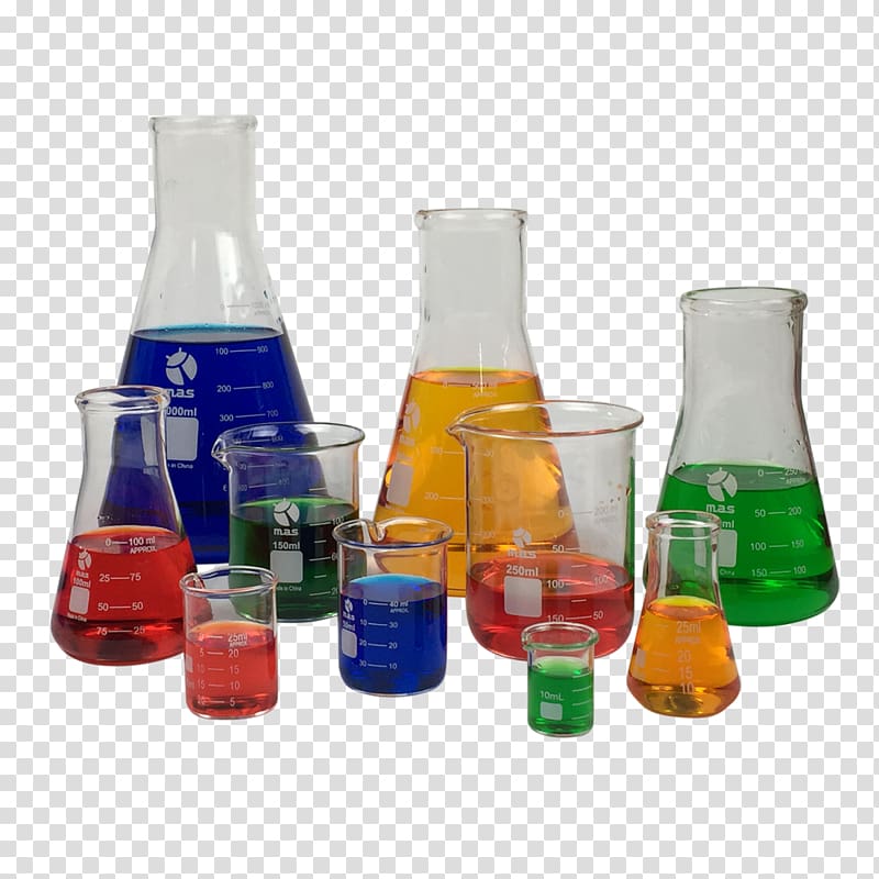 Laboratory Flasks Glass Erlenmeyer flask Science, Lab flask transparent background PNG clipart
