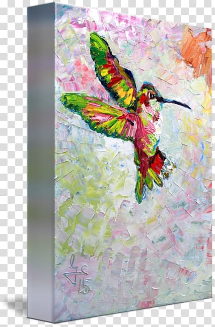 Art Oil painting Impressionism, Watercolor hummingbird transparent background PNG clipart