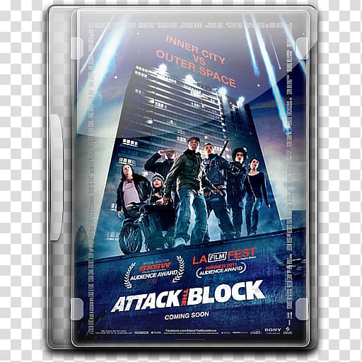 Attack Block DVD case, poster brand action figure advertising, Attack Block v4 transparent background PNG clipart