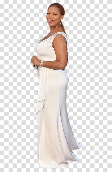 Queen Latifah, Queen Latifah White Dress transparent background PNG clipart