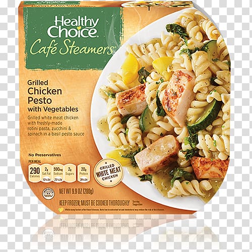 Barbecue chicken Fettuccine Alfredo Pesto Healthy Choice Frozen food, steamed broccoli transparent background PNG clipart