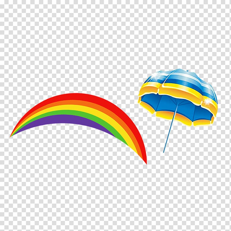 Rainbow Umbrella, rainbow transparent background PNG clipart