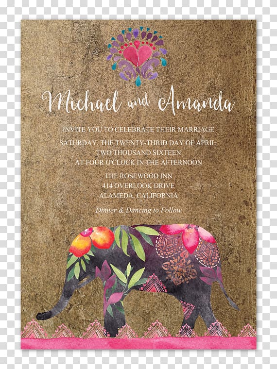 Pink M Giclée Printing Font, WEDDING ELEPHANT transparent background PNG clipart