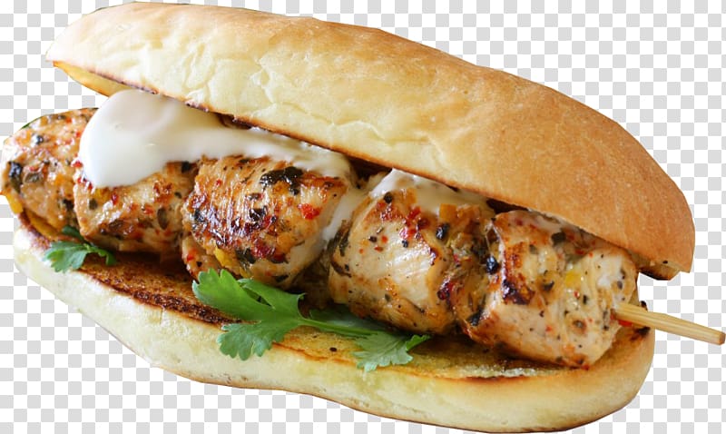 Chicken sandwich Submarine sandwich Baguette Wrap Spiedie, kebab transparent background PNG clipart
