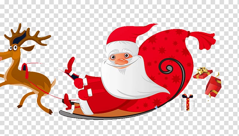 Santa Clauss reindeer Santa Clauss reindeer Flight , Santa\'s sleigh transparent background PNG clipart