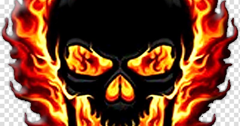 Cool flame Skull and crossbones Drawing, flame transparent background PNG clipart
