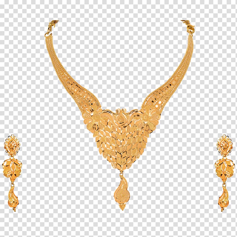 Necklace Earring Gold Jewellery Jewelry design, Orra Jewellery transparent background PNG clipart