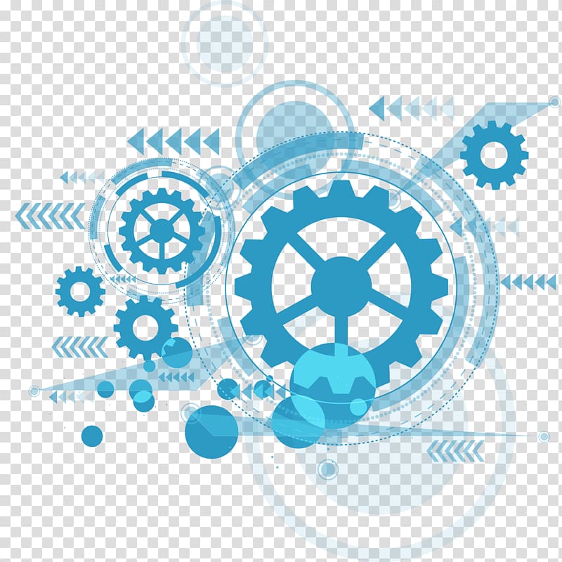 Green Gear Art Illustration Blue Technology Graphic Design Blue