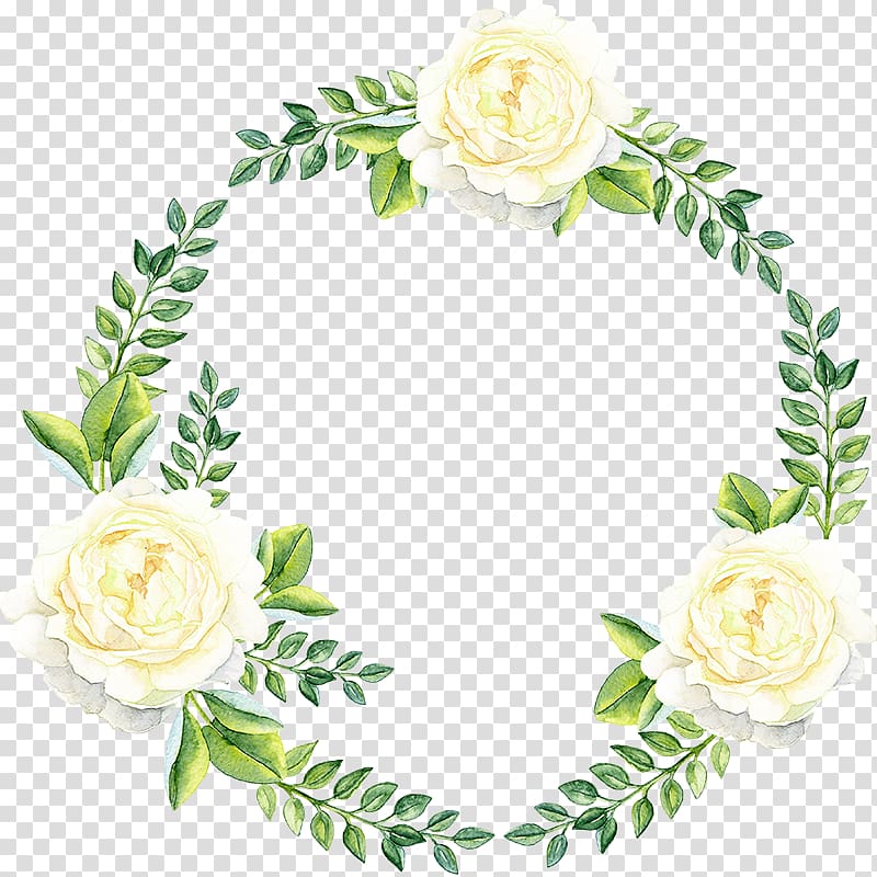 three white flowers, Paper Flower, Hand-painted flower ring transparent background PNG clipart