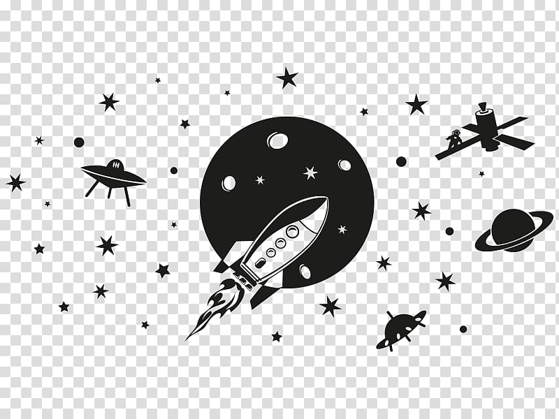 Wall decal Paper Spacecraft Nursery Room, weltraum transparent background PNG clipart