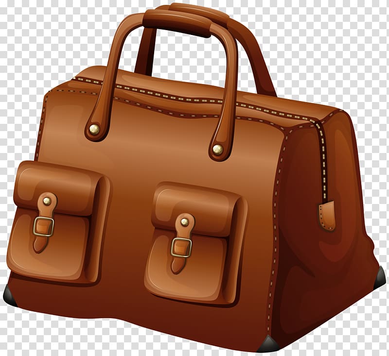 brown tote bag illustration, Bag Illustration, Travel Bag transparent background PNG clipart