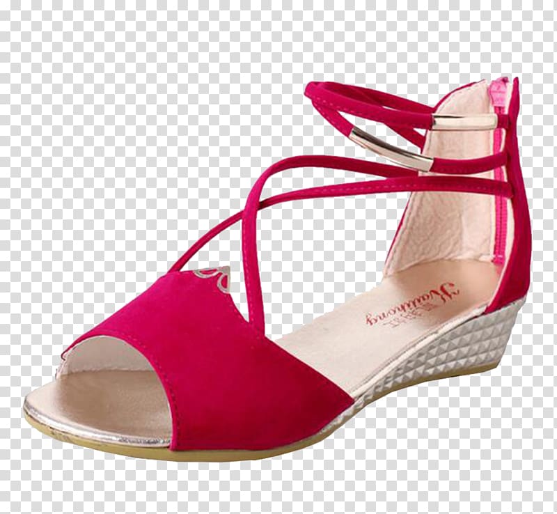 Sandal Court shoe Leather Absatz, Red sandals transparent background PNG clipart